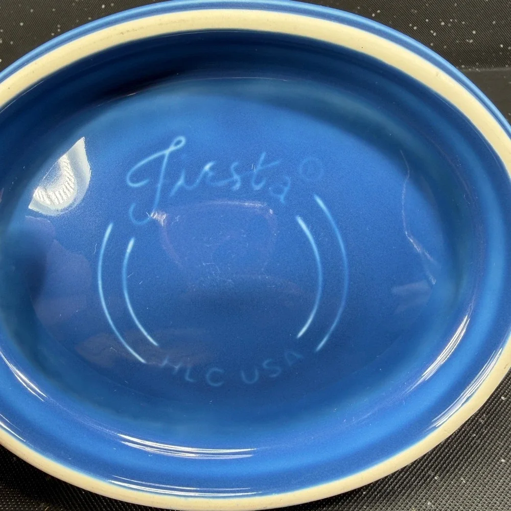 Fiesta Lapis Blue Small Oval Soap Dish Holder 6Inch Ceramic Serving Tray HLC USA